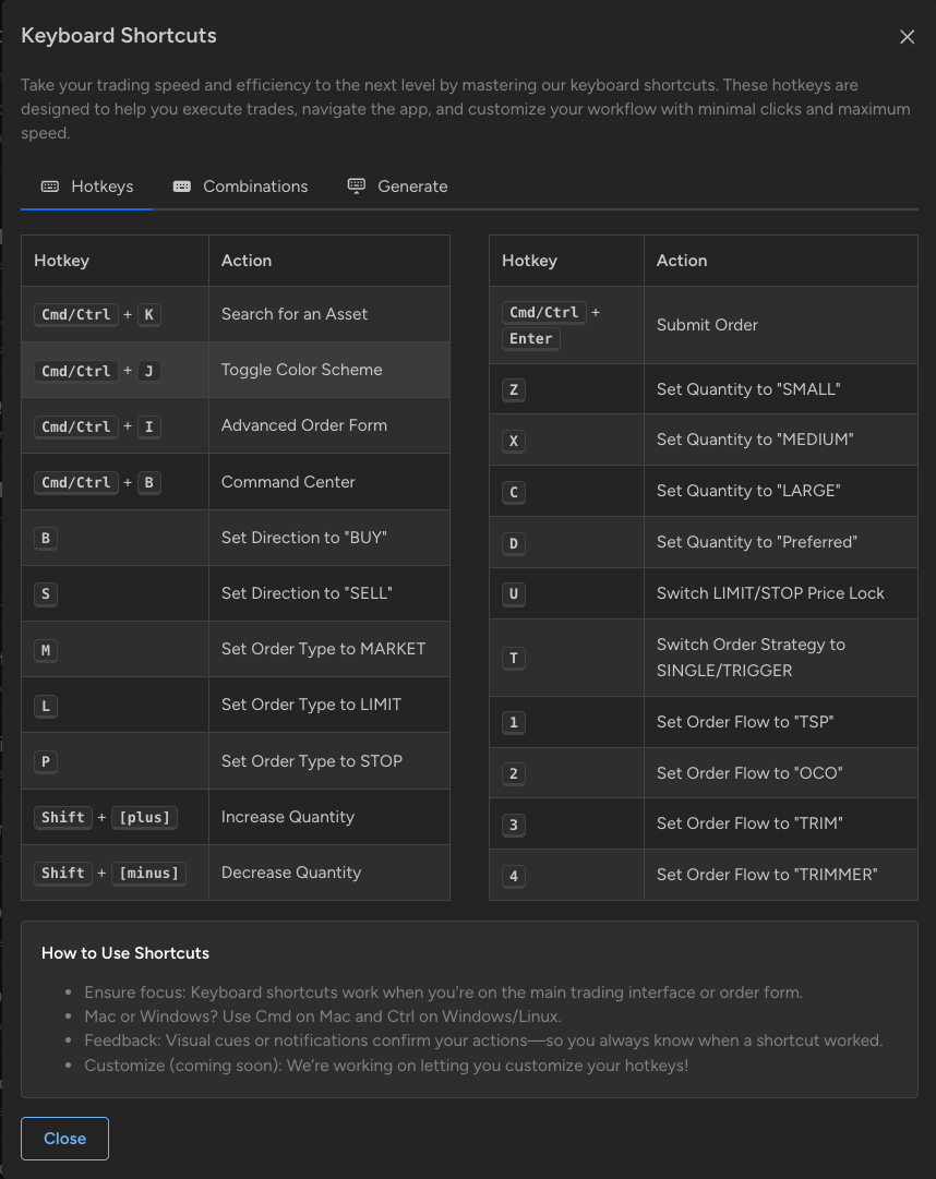 Hotkeys Tab